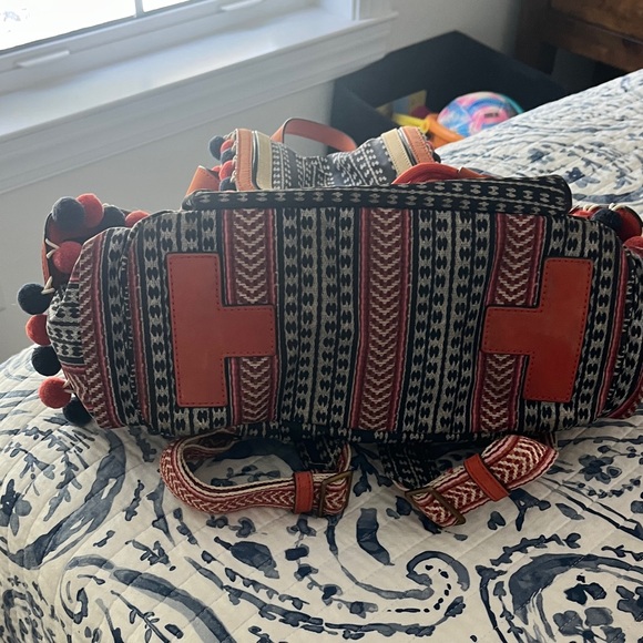 Tory Burch Black and Orange Patterned Backpack - Picture 6 of 7